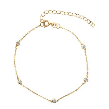 LUXURIANT DIAMOND - Lab Grown Diamant SI-GH Armband ca. 18 cm + 5 cm Extender, 925 Silber Gelbgold Vermeil ca. 0.25 ct