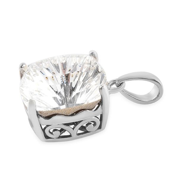 LUSTRO STELLA - österreichischer, weißer Kristall-Anhänger, 925 Silber platiniert ca. 11,49 ct image number 2