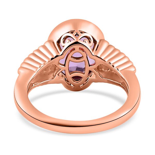 AAA Rose De France Amethyst, Wei&szlig;er Zirkon Ring, ca. 3.40 ct. image number 6