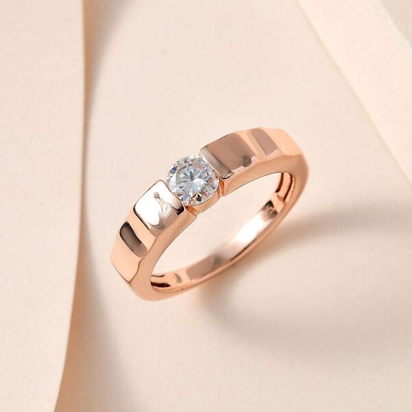 EF Moissanit Ring in Silber mit Ros&eacute;gold Vermeil - 0,43 ct. image number 8