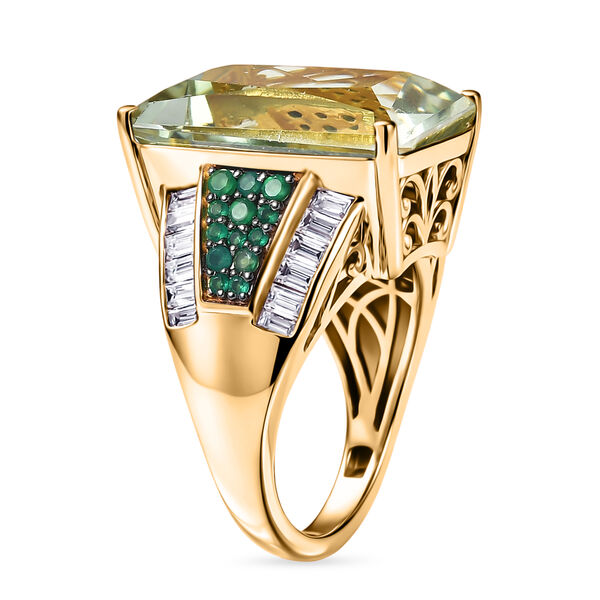 D'Joy Prasiolith, Verde Onyx und Moissanit Ring - 16,83 ct. image number 4
