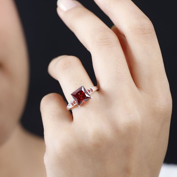 Granat kubischer Zirkonia-Ring - 4,45 ct. image number 3