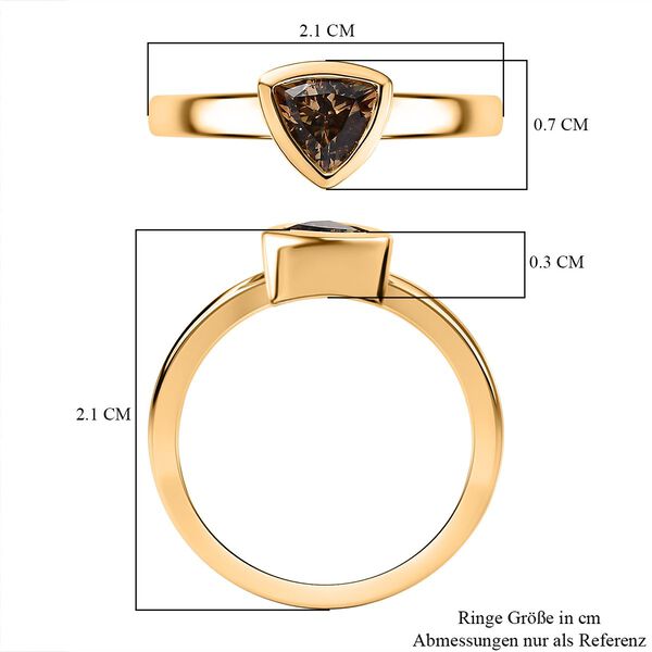 AA Natürlicher goldener Tansanit und Moissanit-Ring - 0,60 ct. image number 7