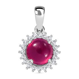 AA Afrikanischer Rubin und Moissanit Anhänger - 1,90 ct.