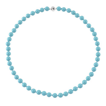 Sleeping Beauty Farbe Muschelkernperle (9-11 mm) Halskette ca. 60 cm 316L Edelstahl