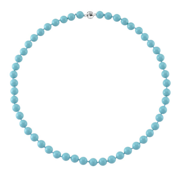 Sleeping Beauty Farbe Muschelkernperle (9-11 mm) Halskette ca. 60 cm 316L Edelstahl image number 3