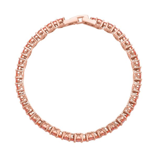 Orangenes Zirkonia Armband, ca. 19 cm, Messing ca. 16,40 ct image number 4