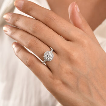LUXURIANT SGL zertifizierter SI-GH Labor Diamant Ring, 925 Silber rhodiniert - 3 ct.