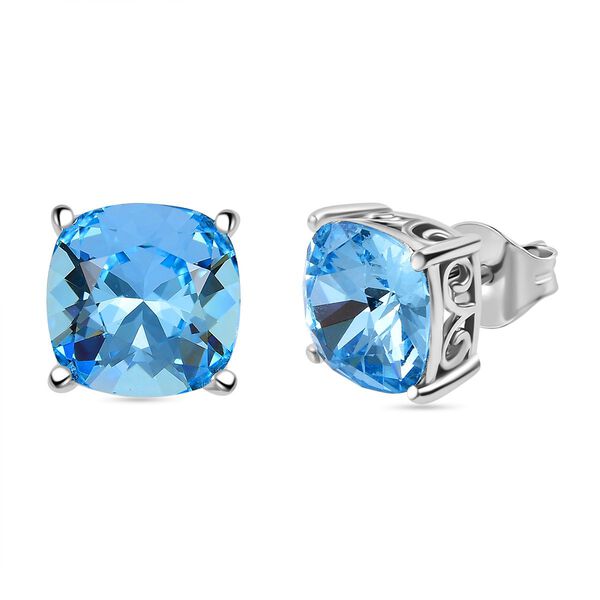 J Francis gefertigt mit SWAROVSKI- Aquamarin Swarvoski Kristall Ohrringe image number 0