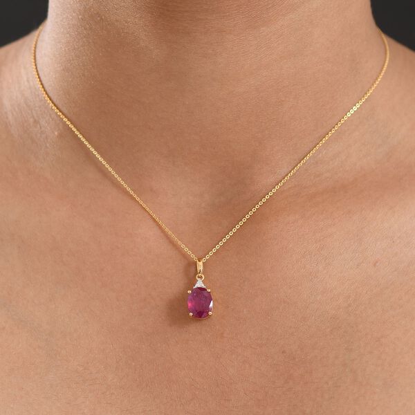 D'Joy afrikanischer Rubin und Moissanit Anh&auml;nger - 4,24 ct. image number 3