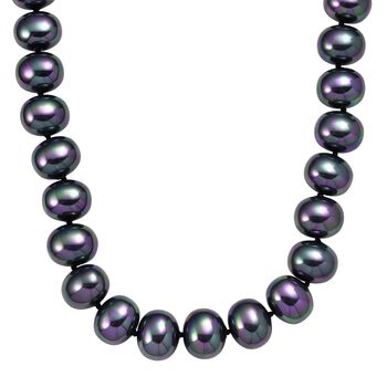 Pfaufarbene Muschelperle Halskette ca. 50 cm 316L Edelstahl