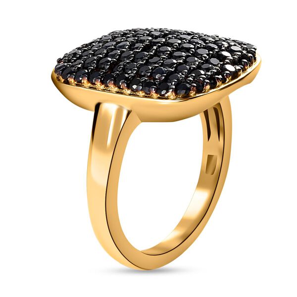 Schwarzer Saphir Ring, 925 Silber Gelbgold Vermeil (Größe 17.00) ca. 2,10 ct image number 5