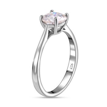 Moissanit Ring, 925 Silber platiniert, (Gr&ouml;&szlig;e 20.00) ca. 1.82 ct