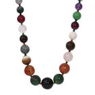 Mehrfarbig Edelsteine Halskette ca. 50 cm Messing ca. 600,00 ct.