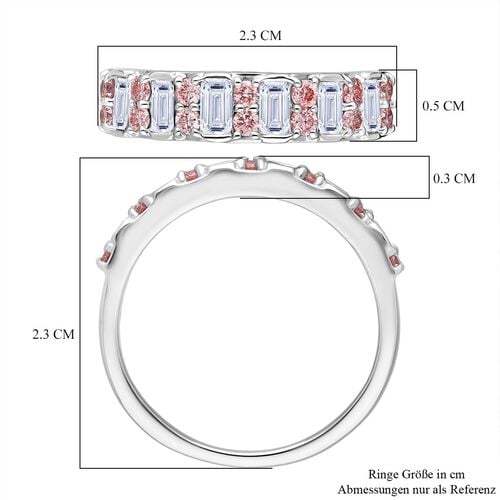 Lab Grown Diamant SI, Lab Grown Rosa Diamant Ring 925 Silber platiniert (Größe 17.00) ca. 1,00 ct image number 6