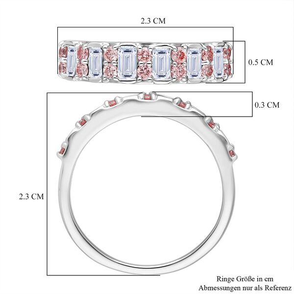 LUXURIANT SGL zertifizierter SI-GH Labor wei&szlig;er und rosa Diamant Ring - 1 ct. image number 6