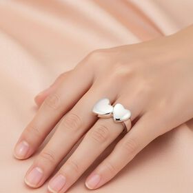 Herzring in 925 Silber, 3,60 Gramm