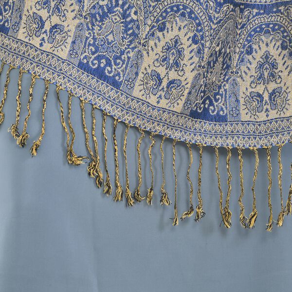 Damen Schal mit Fransen, Blau image number 5