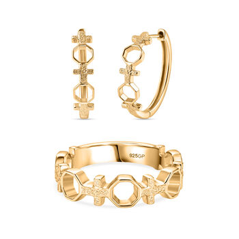 GP Royal Art D&eacute;co Kollektion- Kanchanaburi blauer Saphir Ring und Ohrringe