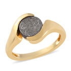 Meteorit Ring 925 Silber vergoldet (Größe 16.00) ca. 3,14 ct image number 3