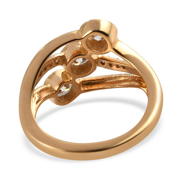 Moissanit-Ring, 925 Silber Gelbgold Vermeil  ca. 0,79 ct image number 7