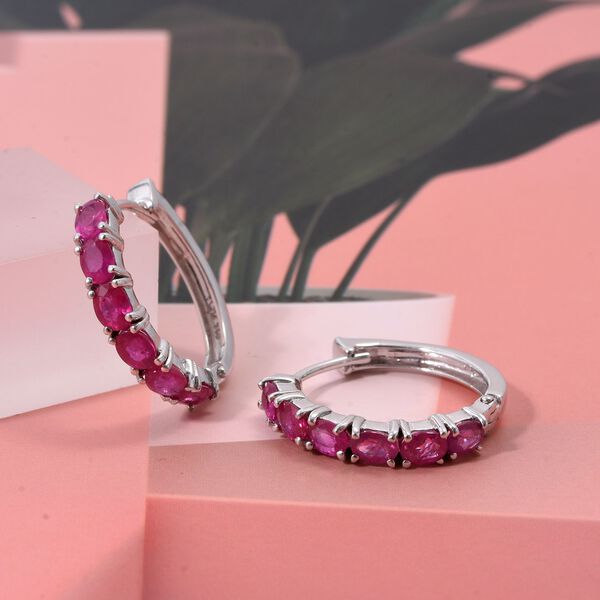 Burma-Rubin  Ohrringe 925 Silber rhodiniert ca. 2.50 ct image number 1