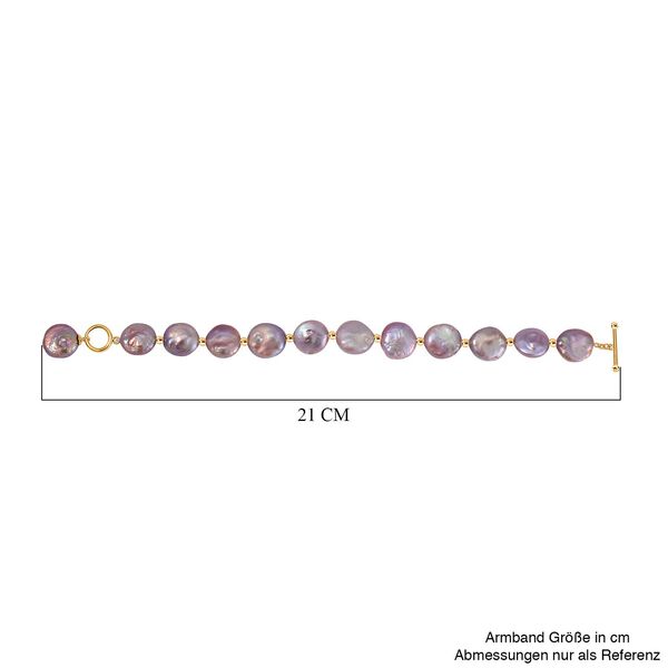 11-12mm lila Süßwasserperlen-Armband, 19cm - 64 ct. image number 4
