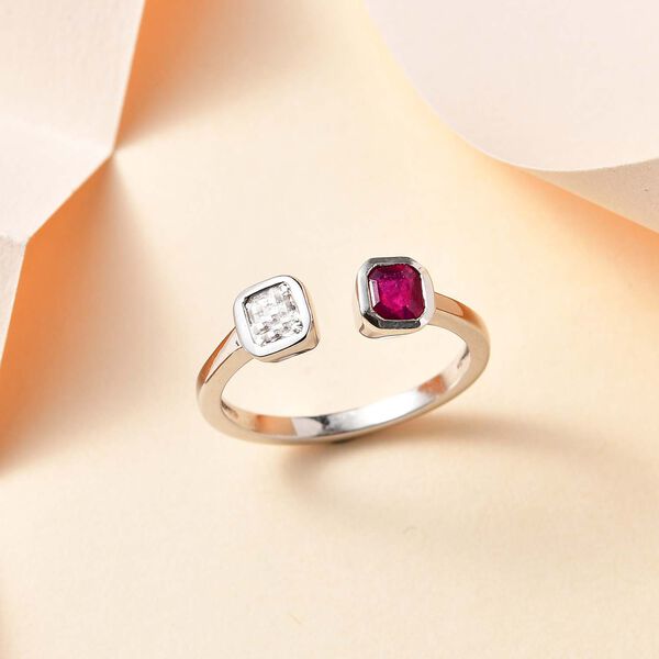 Afrikanischer Rubin und Moissanit-Ring - 0,83 ct. image number 2