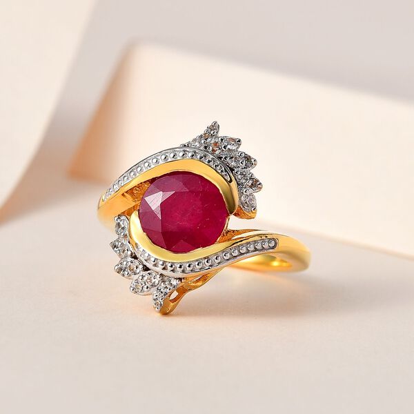 Afrikanischer Rubin und Zirkon-Ring - 3,10 ct. image number 2