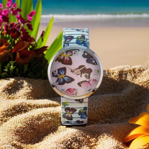 STRADA - Japanisches Uhrwerk, Flexible Uhr, Schmetterling image number 1