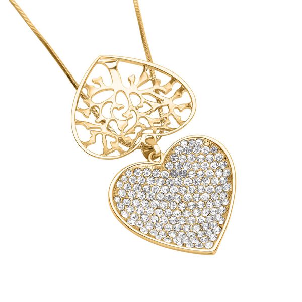 Wei&szlig;er Kristall-Herz-Anh&auml;nger mit Kette - 1,50 ct. image number 4