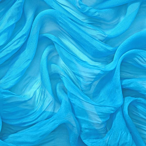 LA MAREY - 100% Maulbeeren-Seidenschal, Chiffon, 60x170 cm, Blau-Türkis image number 10