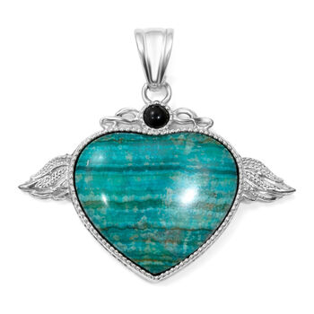 Blauer Rhodochrosit, Schwarzer Achat Anh&auml;nger ca. 35,00 ct.