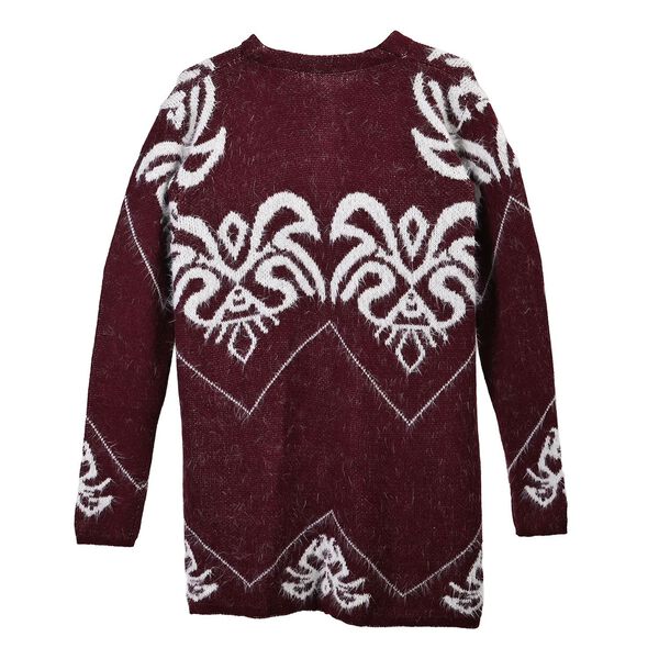 Kuscheliger Winter-Cardigan mit 2 Taschen, Einheitsgr&ouml;&szlig;e, burgunderrot image number 2