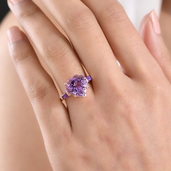 GP Amore Kollektion- AA Rose De France Amethyst, afrikanischer Amethyst und blauer Saphir Ring - 6,42 ct. image number 3