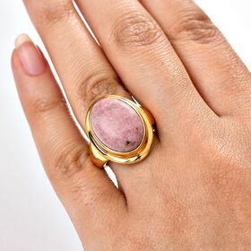 Rhodonit Ring Messing (Gr&ouml;&szlig;e 17.00) ca. 13,64 ct