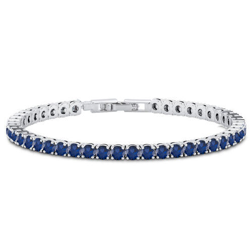 Blaues Zirkonia 19cm Armband- 11,25 ct. image number 0