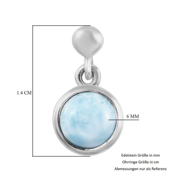 Larimar Ohrh&auml;nger 925 Silber Platin-&Uuml;berzug ca. 1,80 ct&nbsp; image number 6