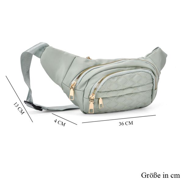 Nylon-Gürteltasche mit RFID-Schutz, 36x4x13cm, Mintgrün image number 6