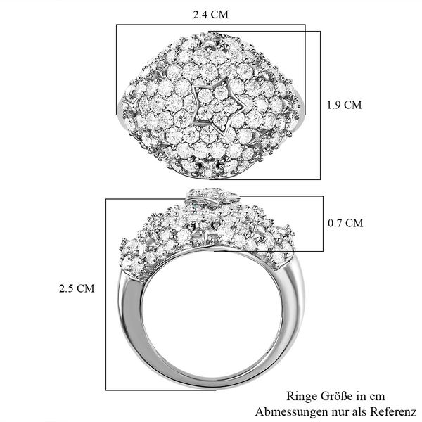 GP Celestial Dream Kollektion- Moissanit und Kanchanaburi blauer Saphir-Ring - 1,86 ct. image number 4