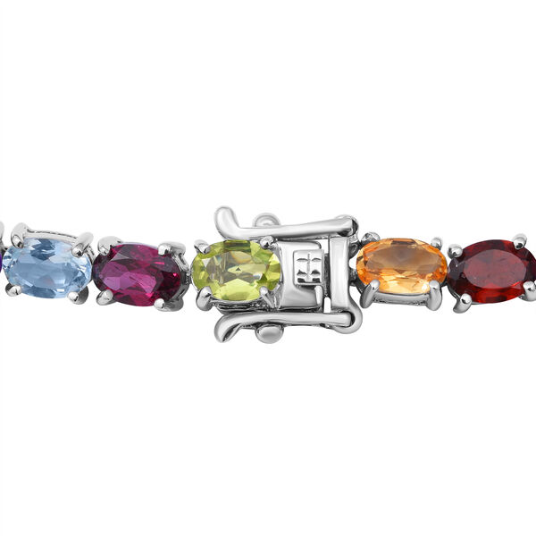 Mehrfarbiges Edelstein-Armband, ca. 20 cm, 925 Silber platiniert ca. 14,48 ct image number 2