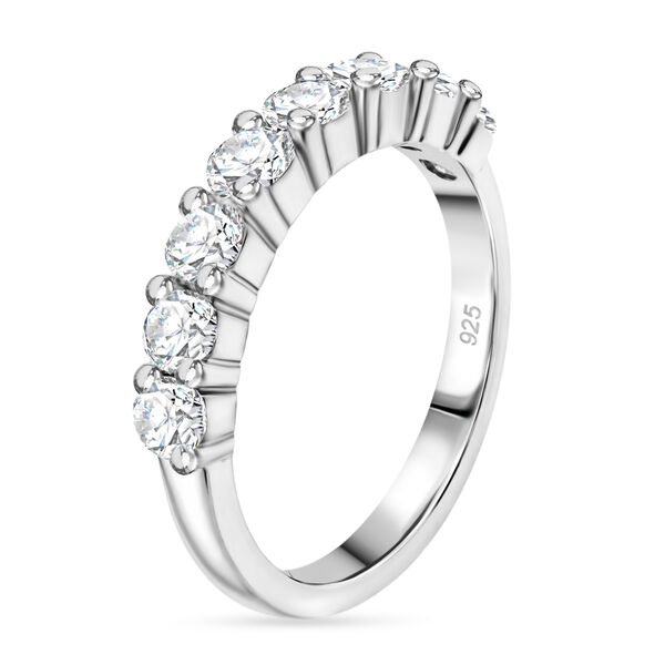 LUSTRO STELLA Hergestellt mit ZIRKONIA Half Eternity Ring 925 Silber Platin-&Uuml;berzug image number 5