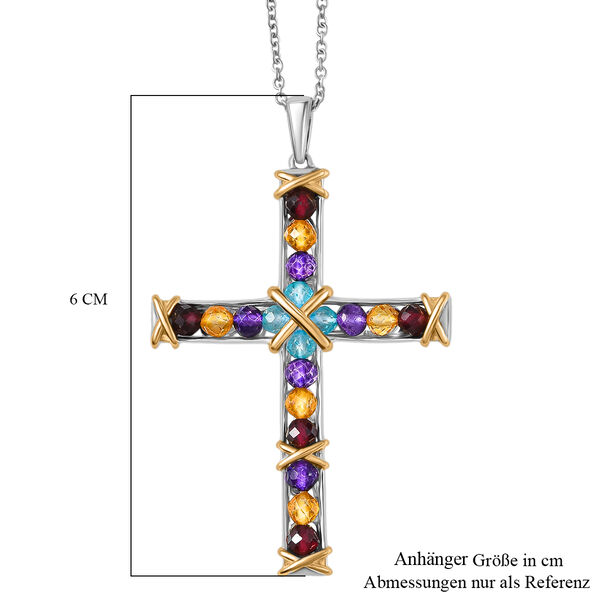 EverTrue AA Multi-Edelstein Anh&auml;nger mit 50cm Kette - 5,70 ct. image number 6