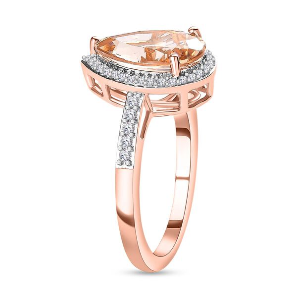 AAA Moroppino Morganit, Wei&szlig;er Diamant Ring, 585 Gold (Gr&ouml;&szlig;e 18.00) ca. 3.07 ct image number 4