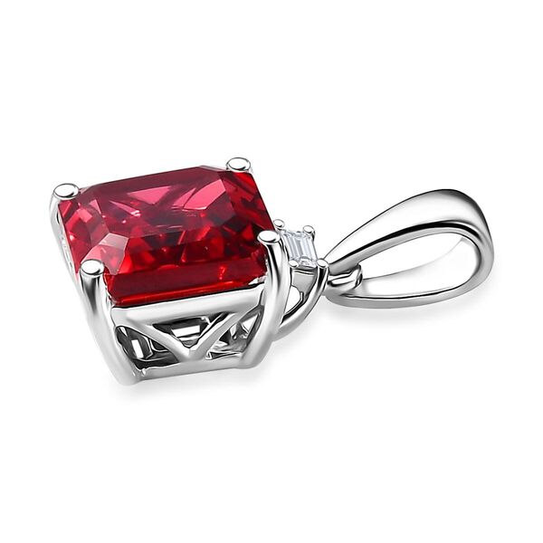 AAA Lab Grown Padparadscha-Saphir, Lab Grown Diamant Anhänger 417 Gold ca. 3.18 ct image number 3