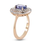 AA Tansanit und Diamant Halo Ring 375 Gelbgold image number 4