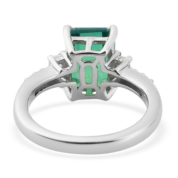 Pfau Triplett Quarz und Zirkon Ring 925 Silber platiniert  ca. 3,03 ct image number 6