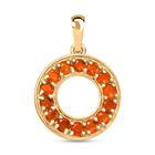 AAA Blaze-Feueropal Anhänger 925 Silber 750 Gelbgold Vermeil ca. 0.67 ct