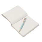 3er Set - Notizbuch mit Einband aus 100% echtem Leder, Kugelschreiber und Schlüsselanhänger gefüllt mit echtem Aquamarin image number 6