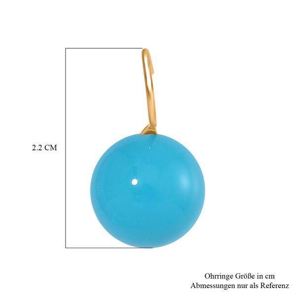 Sleeping Beauty Türkis farbe Muschelperle Ohrringe 925 Silber vergoldet image number 6